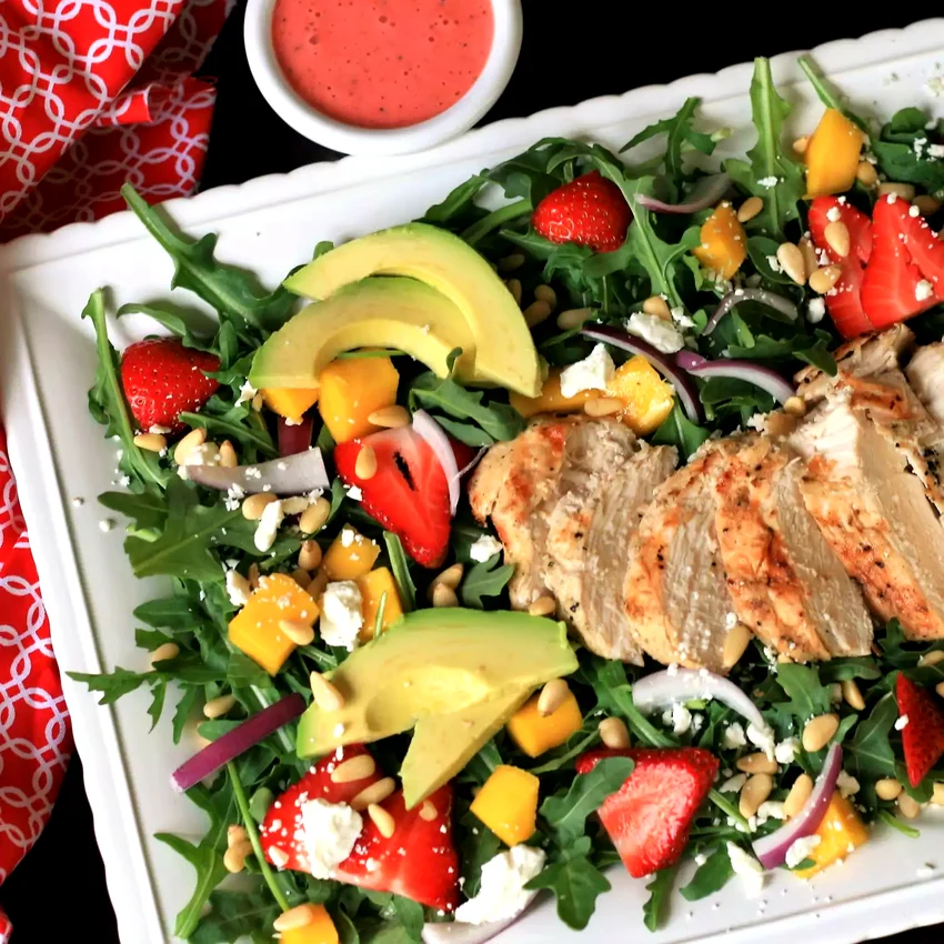 Strawberry-Mango Grilled Chicken Salad