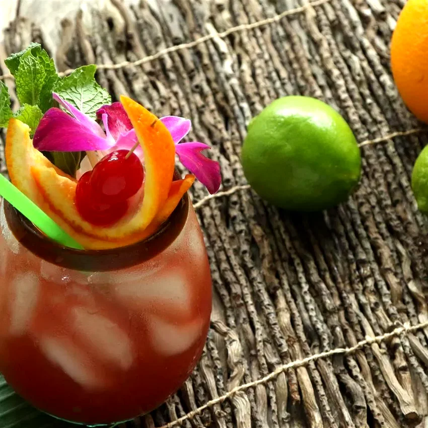 36 Island Cocktails and Tropical Food Favorites Sunset Rum Punch