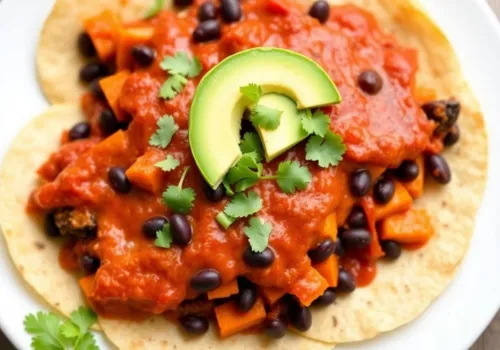 Sweet Potato and Black Bean Enchilada Casserole