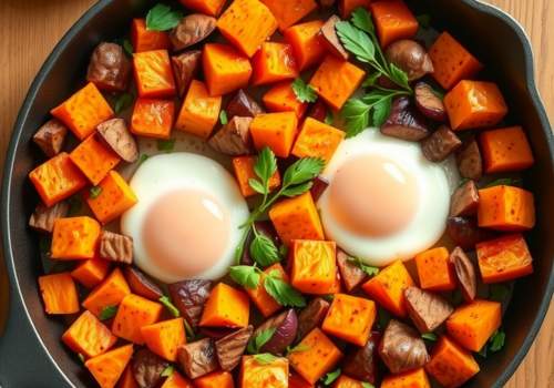 Sweet Potato and Egg Hash