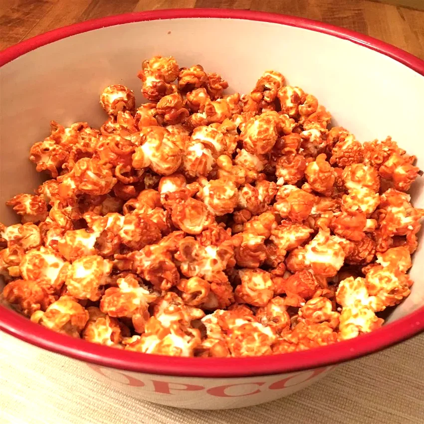 25 Gourmet Popcorn Flavor Ideas for Movie Night Snacking Sweet-Spicy Buffalo Popcorn