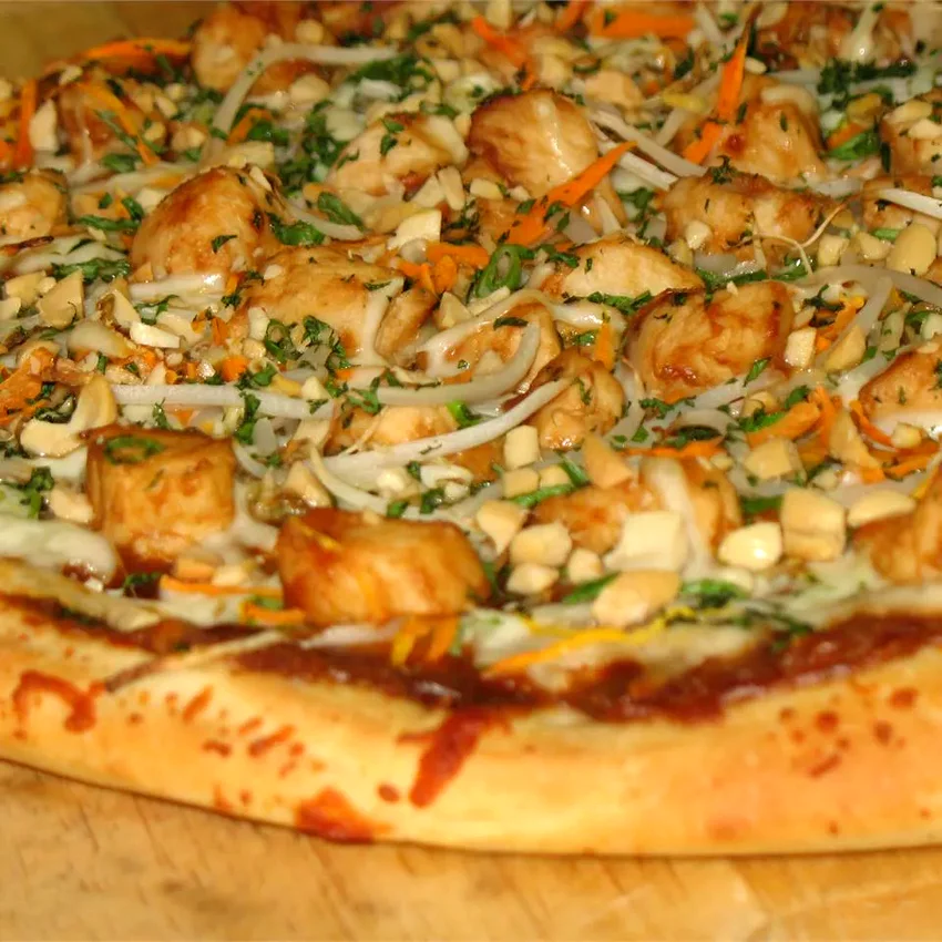 24 Easy Dishes Using Leftover Shredded Chicken Thai Chicken Pizza with Carrots and Cilantro