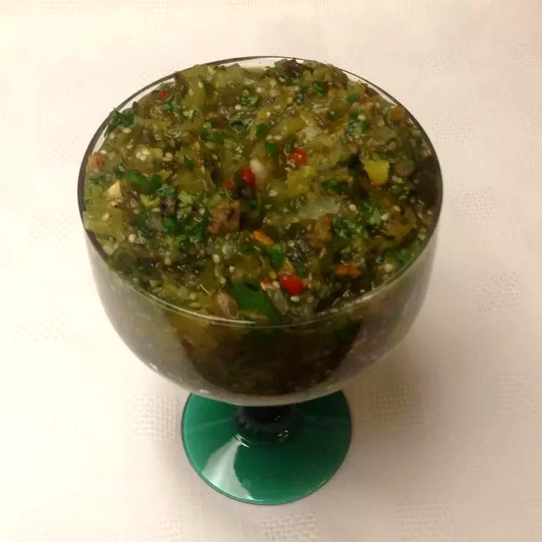 Three Chile Dry Roasted Tomatillo Salsa