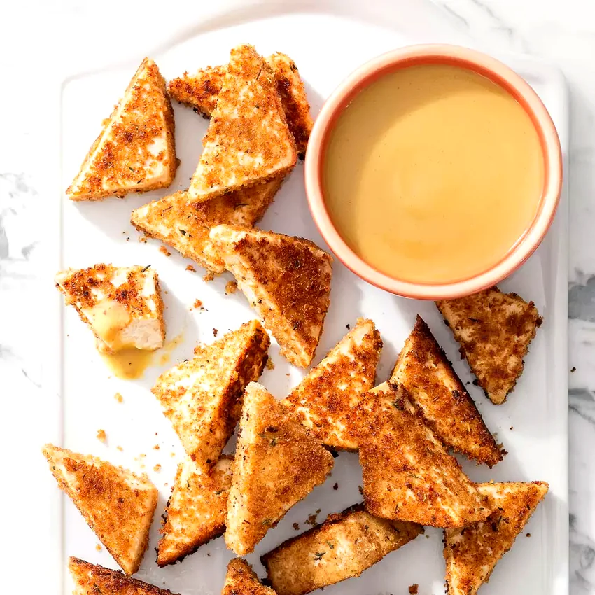 Tofu Nuggets with Maple-Mustard Dipping Sauce