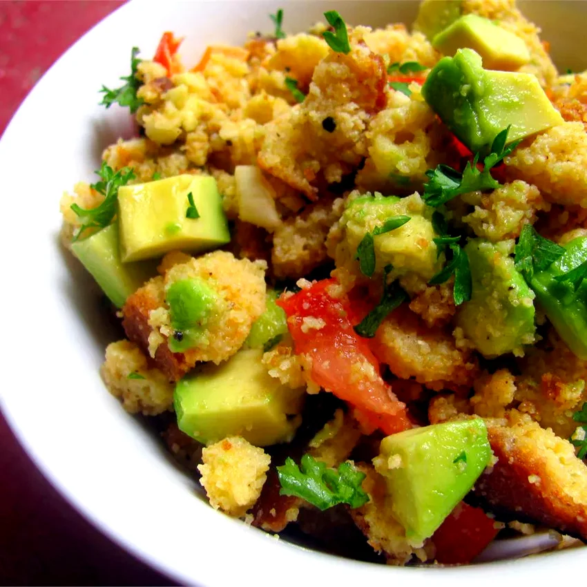 Tomato-Cornbread Salad with Avocado and Cilantro