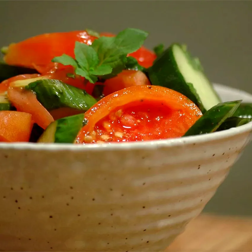 14 Fresh Cucumber Salads That Are Trending This Season Tomato Cucumber Salad with Mint
