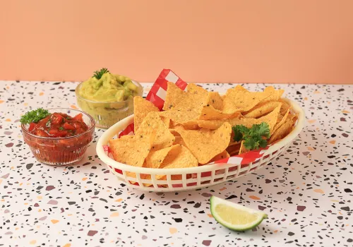 Tortilla Chips with Salsa and Guacamole