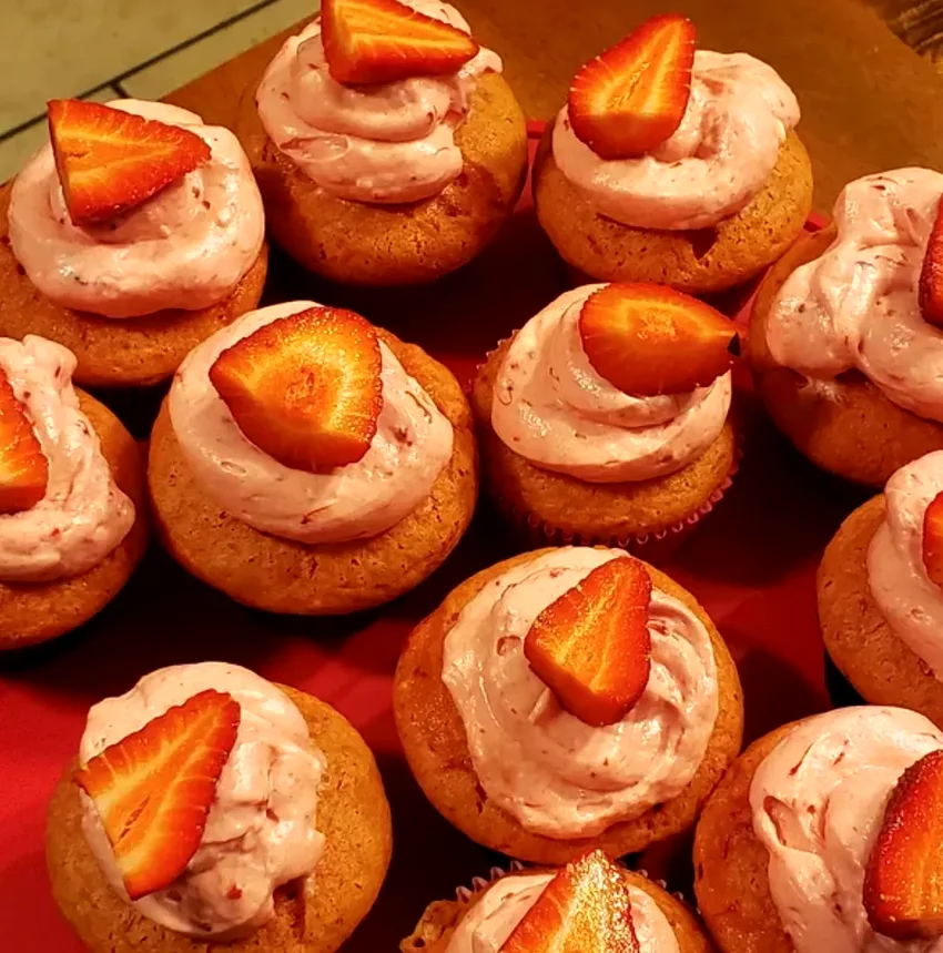 17 Strawberry Cheesecake Treats for Dessert Lovers Triple Strawberry Cheesecake Cupcakes