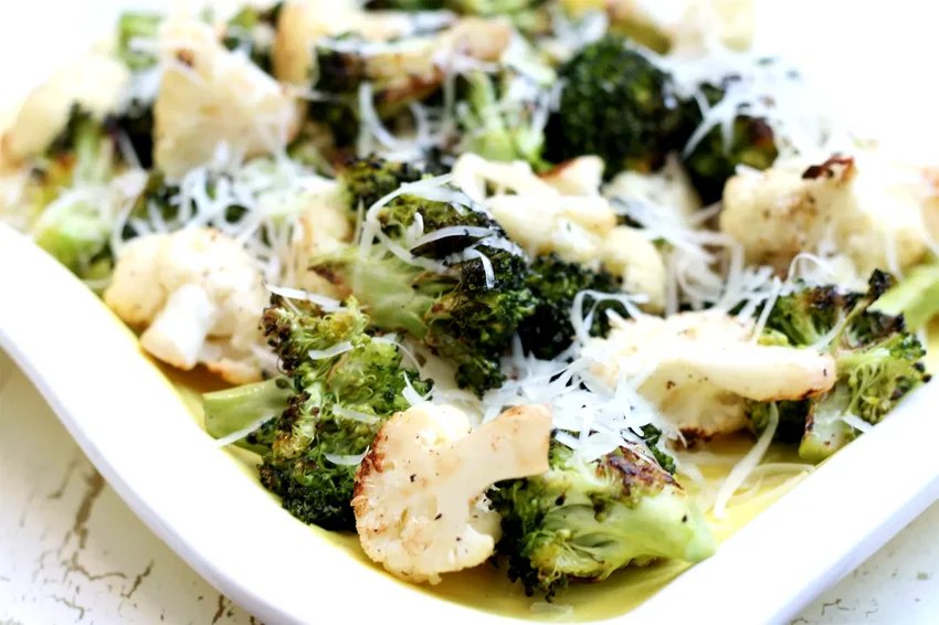 Truffle-Parmesan Roasted Cauliflower and Broccoli