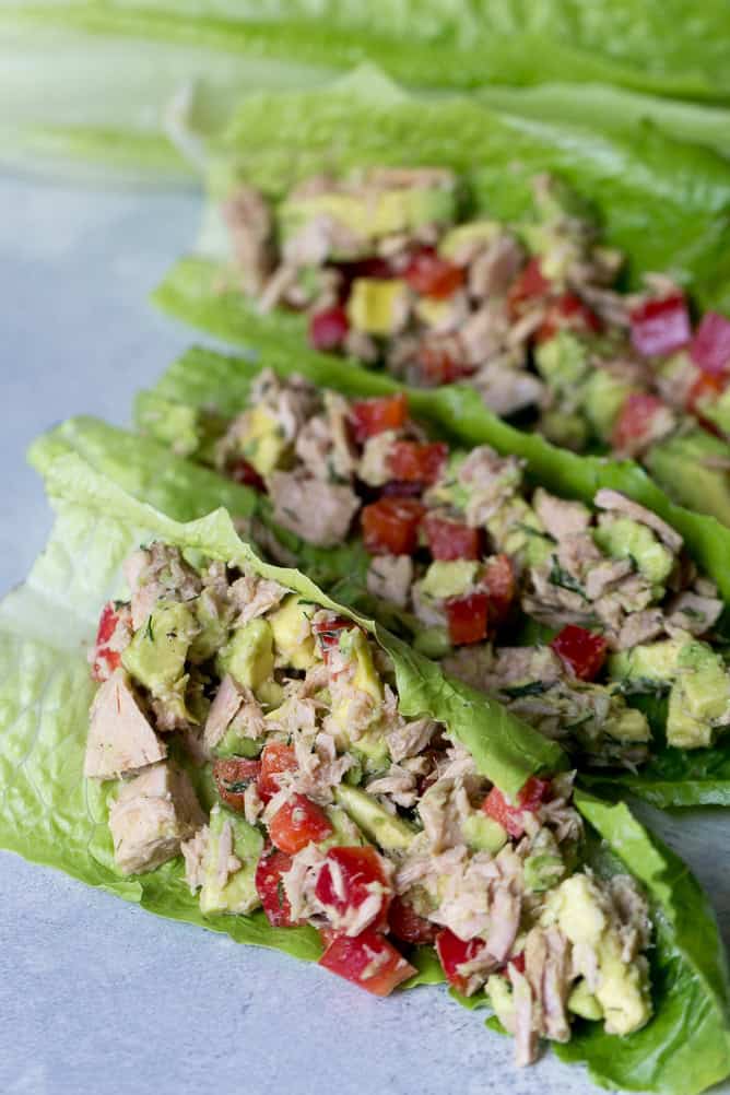 Tuna Avocado Lettuce Wraps