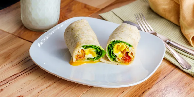 Turkey Bacon and Egg White Wrap