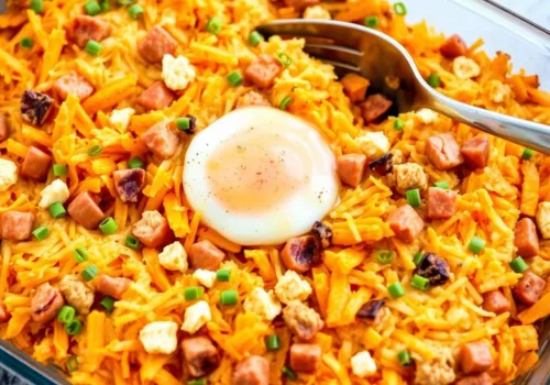 Turkey and Sweet Potato Hash Brown Casserole