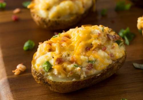 Twice-Baked Potatoes with Cheddar