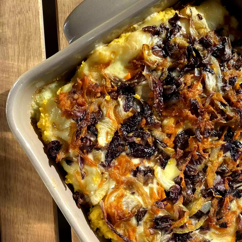 Vegan Baked Polenta with Radicchio