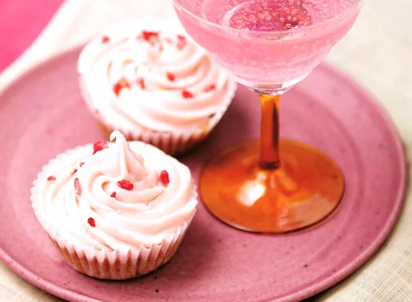 Vegan Pink Champagne Cupcakes