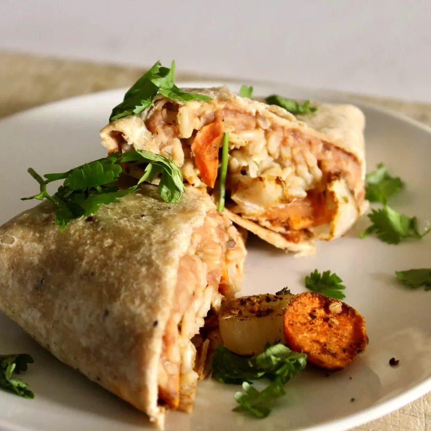 Vegan Sweet Potato and Bean Burritos