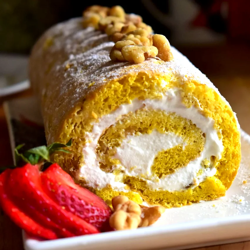 31 Elegant Cake Recipes That Will Wow Your Guests Walnut-Cream Roll