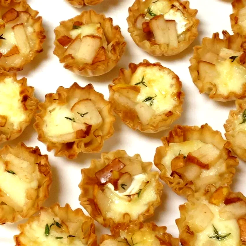 Warm Brie and Pear Tartlets