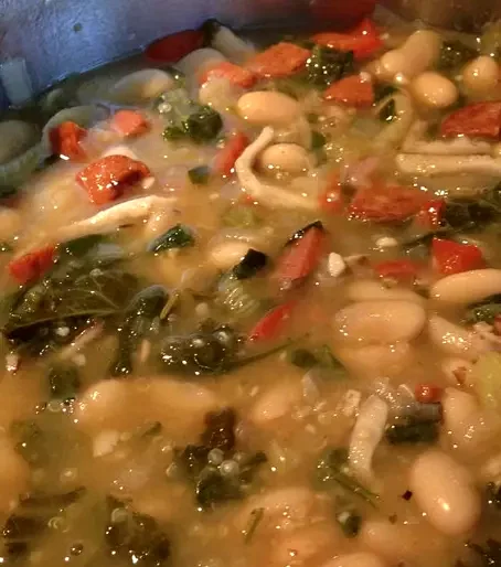 27 Best Recipes Featuring Spinach and Mushroom Combinations White Bean Soup with Quinoa, Spinach, and Shiitakes