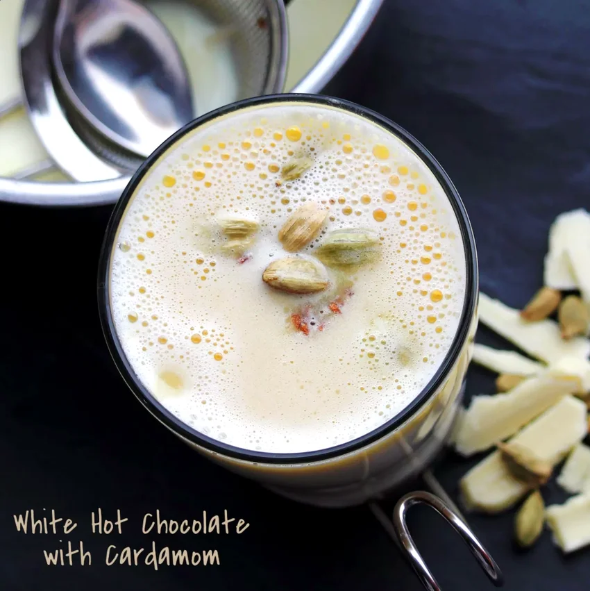 31 Amazing Recipes for Warm Homemade Hot Chocolate White Hot Chocolate with Cardamom