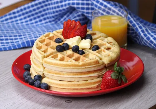 Whole Grain Waffles with Fruit Compote