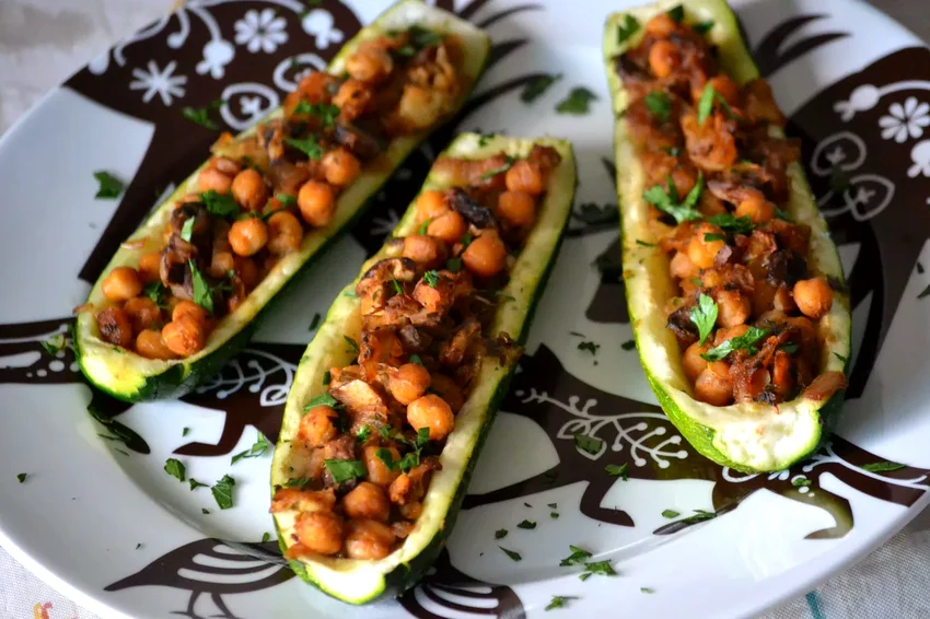 10 Stuffed Zucchini Ideas That Transform Summer Squash Zucchini with Chickpea and Mushroom Stuffing