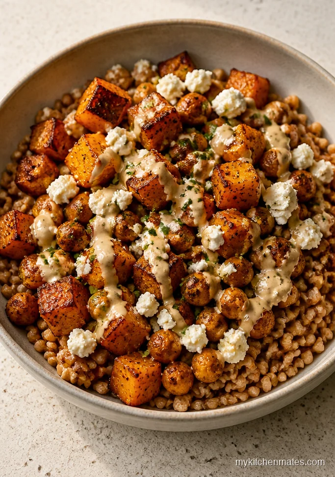 Air Fryer Butternut Squash Grain Bowls