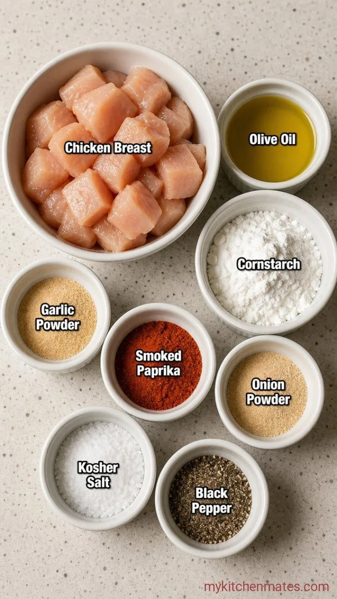 15-Minute Air Fryer Chicken Breast Bites Ingredients