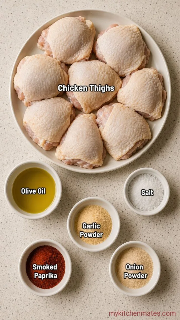 Crispy Air Fryer Chicken Thighs (Ready in 25 Minutes) Ingredients