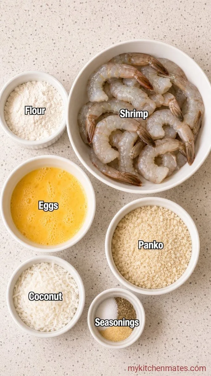 Crispy Air Fryer Coconut Shrimp in 20 Minutes Ingredients