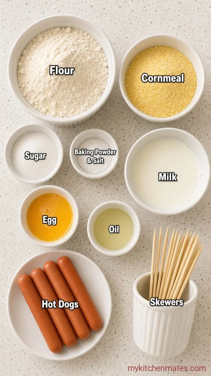 Crispy Air Fryer Corn Dogs (Ready in 20 Minutes) Ingredients