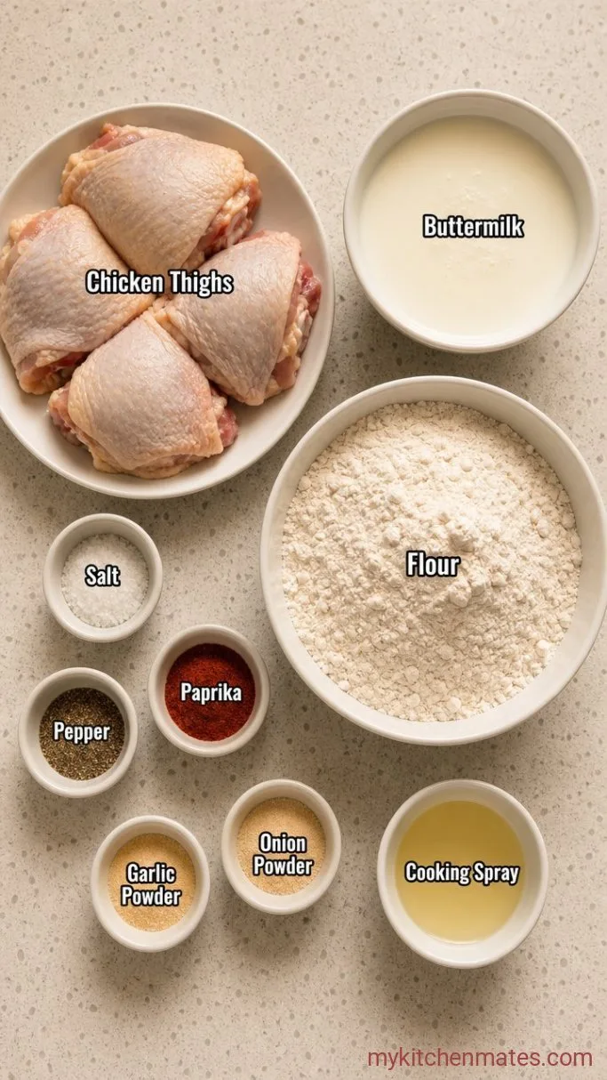 Crispy Air Fryer Fried Chicken (Ready in 30 Minutes) Ingredients