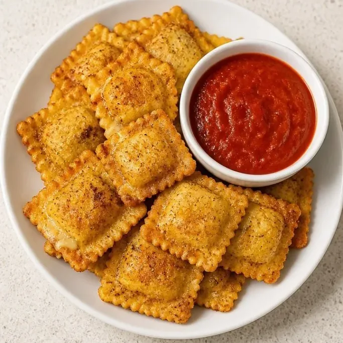 Quick & Crispy Air Fryer Ravioli with Marinara Sauce Air Fryer Ravioli