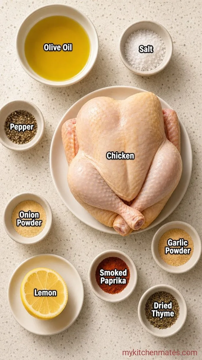 Crispy Air Fryer Rotisserie Chicken (Ready in Under an Hour) Ingredients