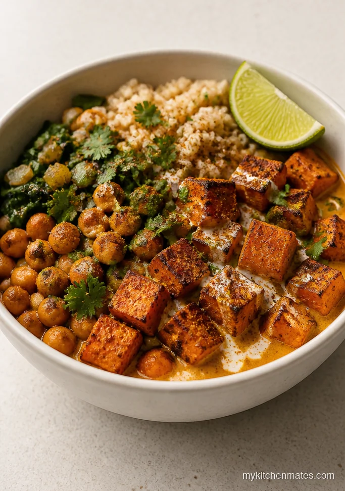 Air Fryer Sweet Potato Curry Bowls