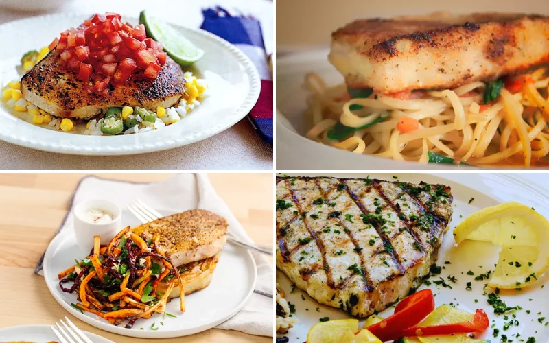 8 Crispy Air Fryer Swordfish Recipes You'll Make on Repeat air-fryer-swordfish-recipes collage
