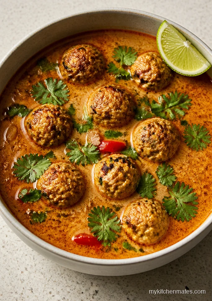 Air Fryer Thai Chicken Meatball Soup