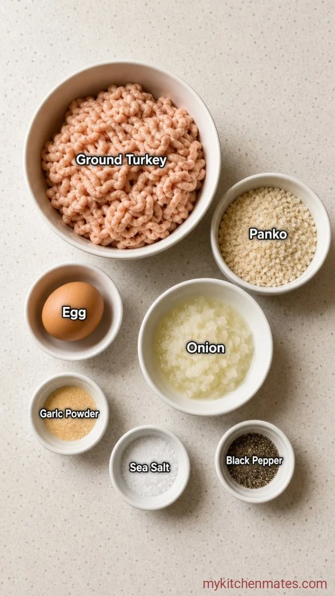 Juicy Air Fryer Turkey Burgers Ingredients