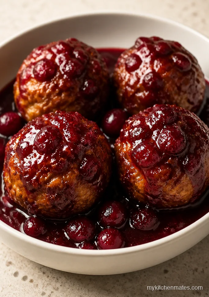 Air Fryer Turkey Meatballs with Cranberry Glaze