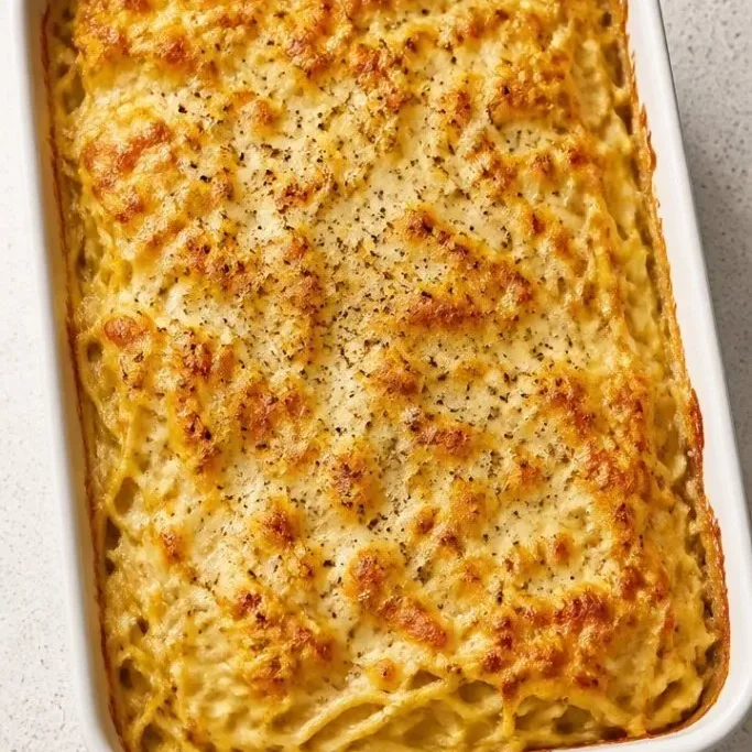 Alfredo Spaghetti Bake