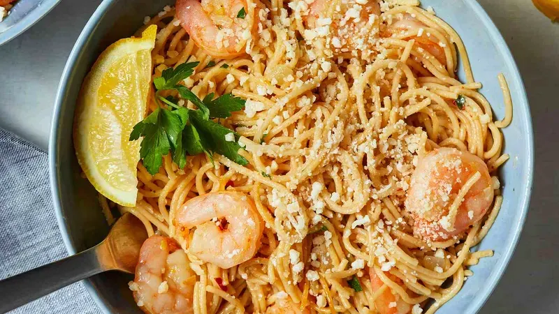 Angel Hair Pasta with Shrimp Food photo of Angel Hair Pasta with Shrimp