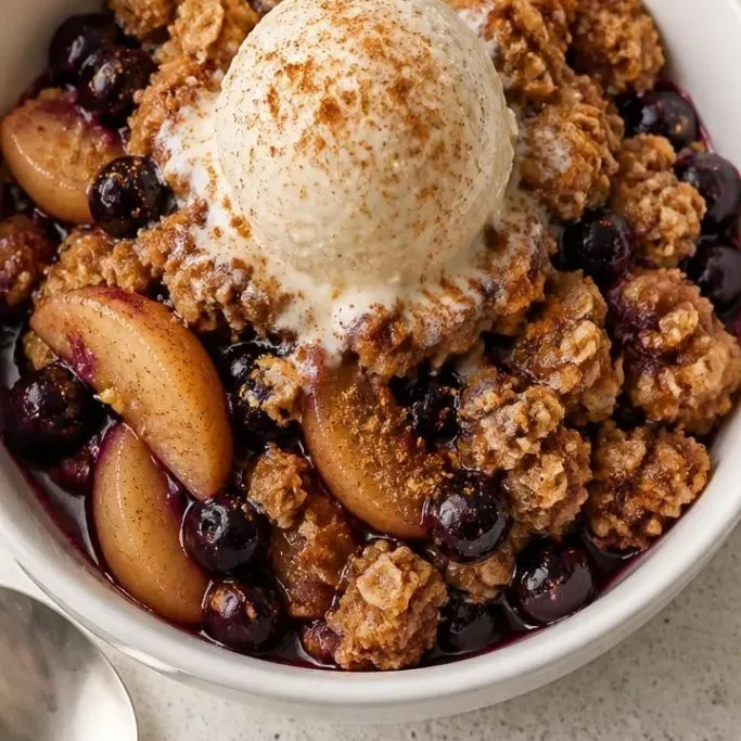 Apple Blueberry Crisp with Oat Crumble Apple Blueberry Crisp
