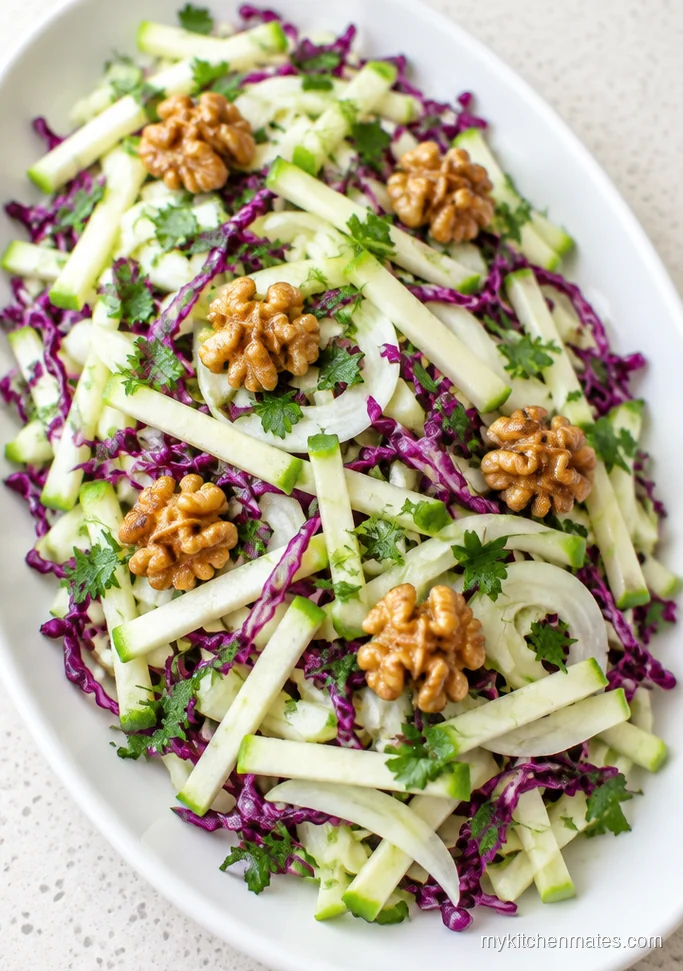 Apple Fennel Slaw with Toasted Walnuts