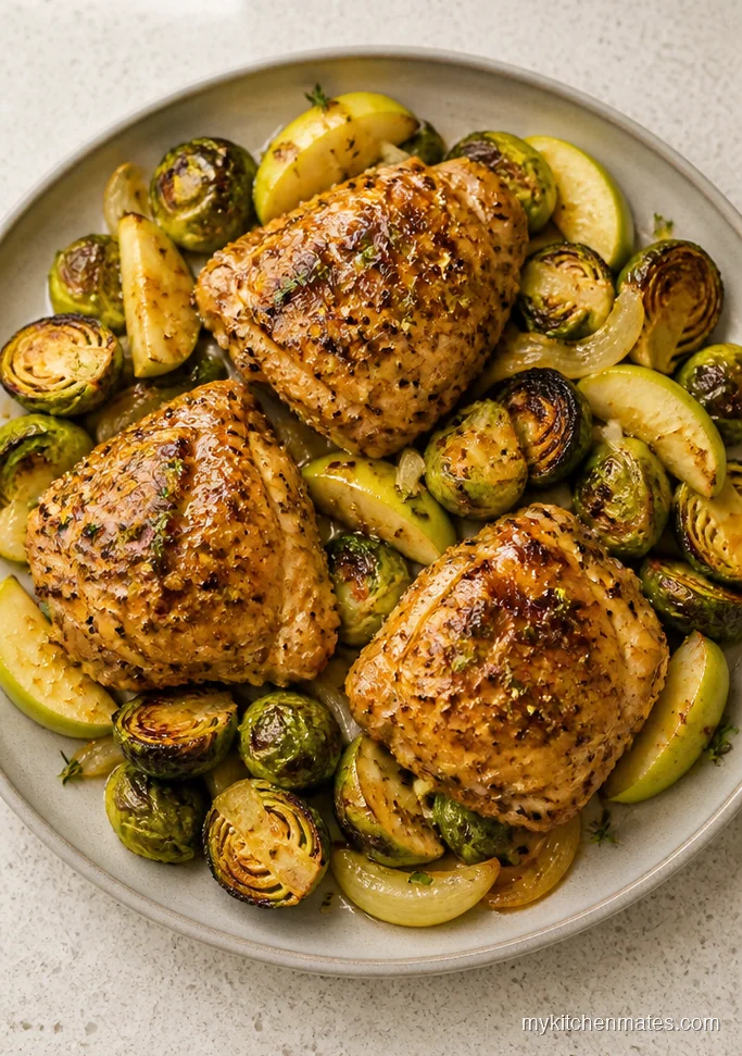 Apple Glazed Chicken with Brussels Sprouts