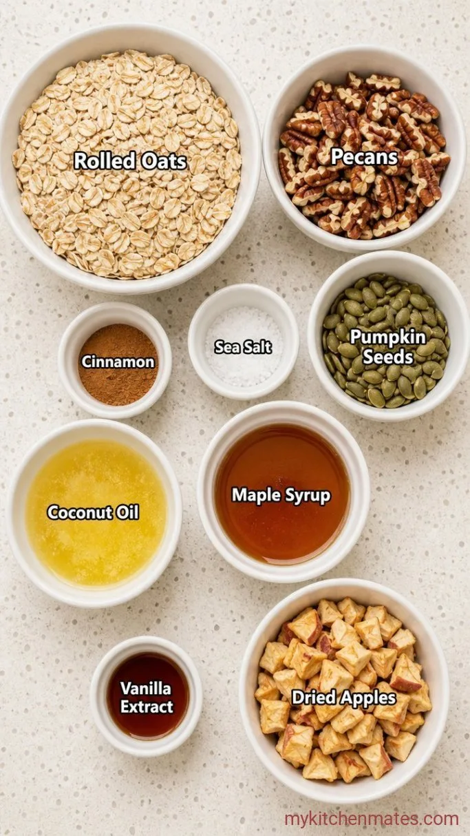 Crispy Apple Cinnamon Granola Recipe Ingredients