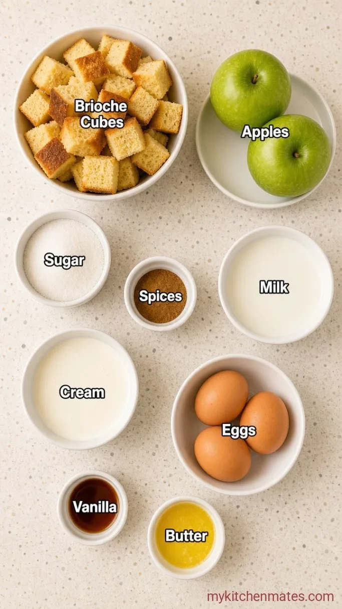 Apple Pie Bread Pudding with a Crackly Sugar Top Ingredients