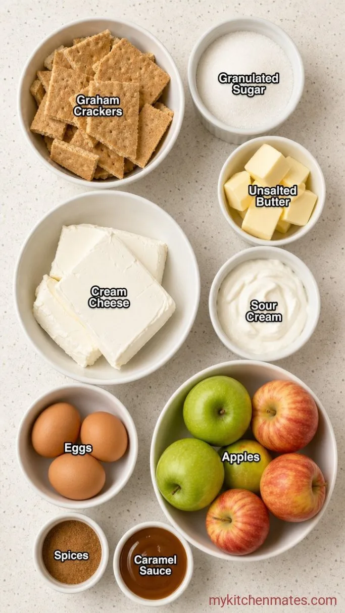 Apple Pie Cheesecake with Cinnamon Swirl Ingredients