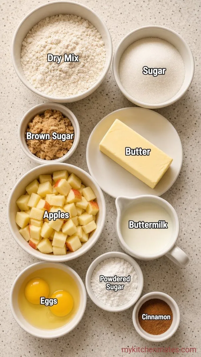 Apple Pie Cupcakes with Cinnamon Streusel Ingredients