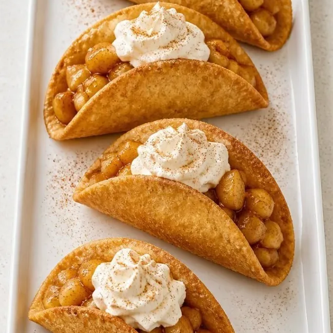 Easy Apple Pie Tacos with Cinnamon-Sugar Shells Apple Pie Tacos