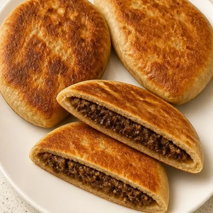 Crispy Arayes (Quick Stuffed Pitas with Spiced Meat) Arayes Stuffed Pita